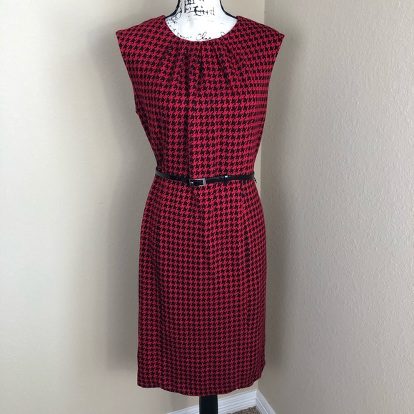 Dana Buchman Dresses & Skirts - Dana Buchman Red Black Houndstooth Dress NWOT 16